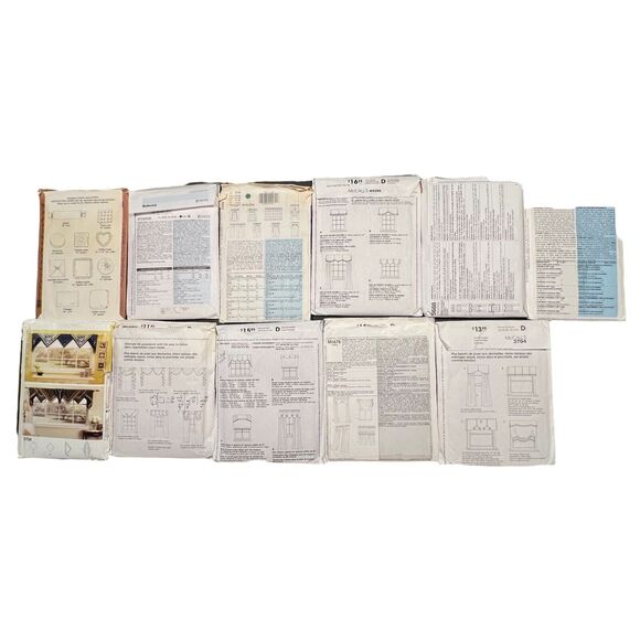 Home Dec Sewing Patterns Window Treatments Multi Styles Lot Of 11 New And Used - Picture 2 of 11